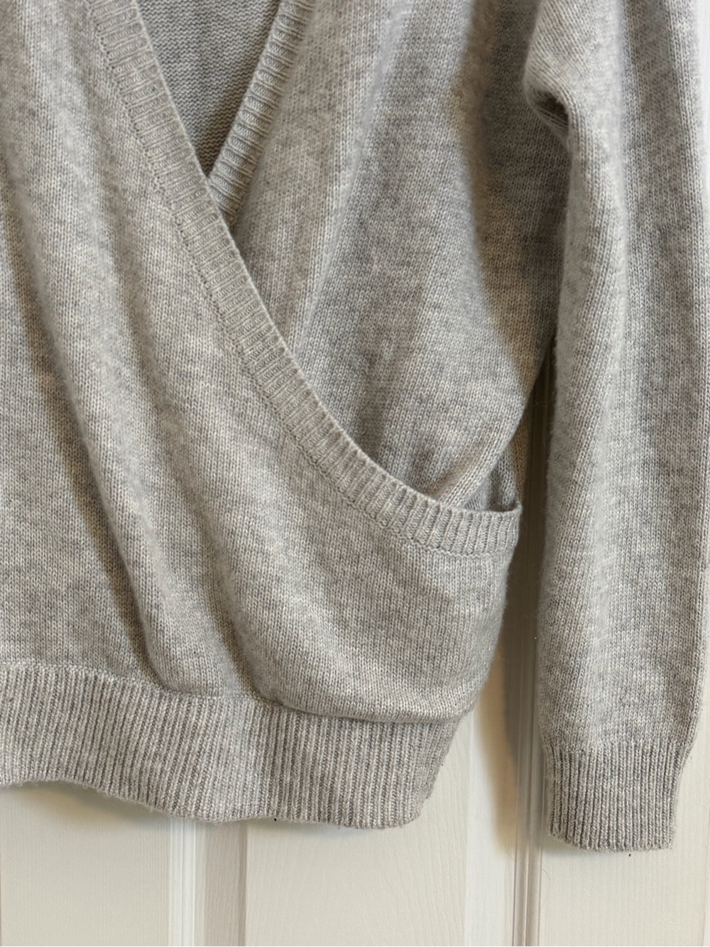 Lovestitch Gray Faux Wrap Knit Sweater Size Large - Picture 3 of 6